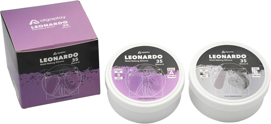 Leonardo 35 Flexible Silicone Perfect for Creating Moulds for Plaster, Resin or Other Materials, Working Time 5 Minutes, Hardness 35 Shore-A