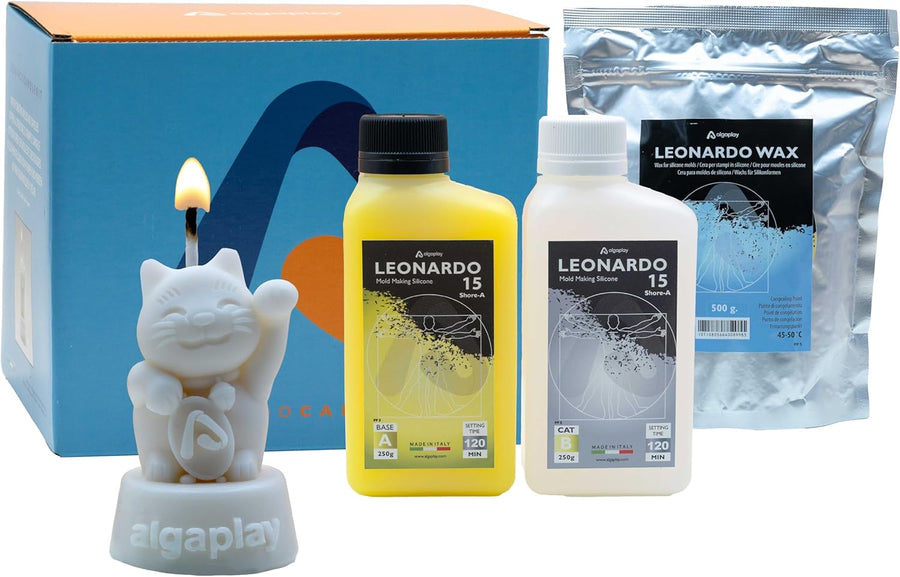 Leonardo Candle Kit Set for Candles with Wax and Silicone to Create Customized Moulds and Candles from Small Items